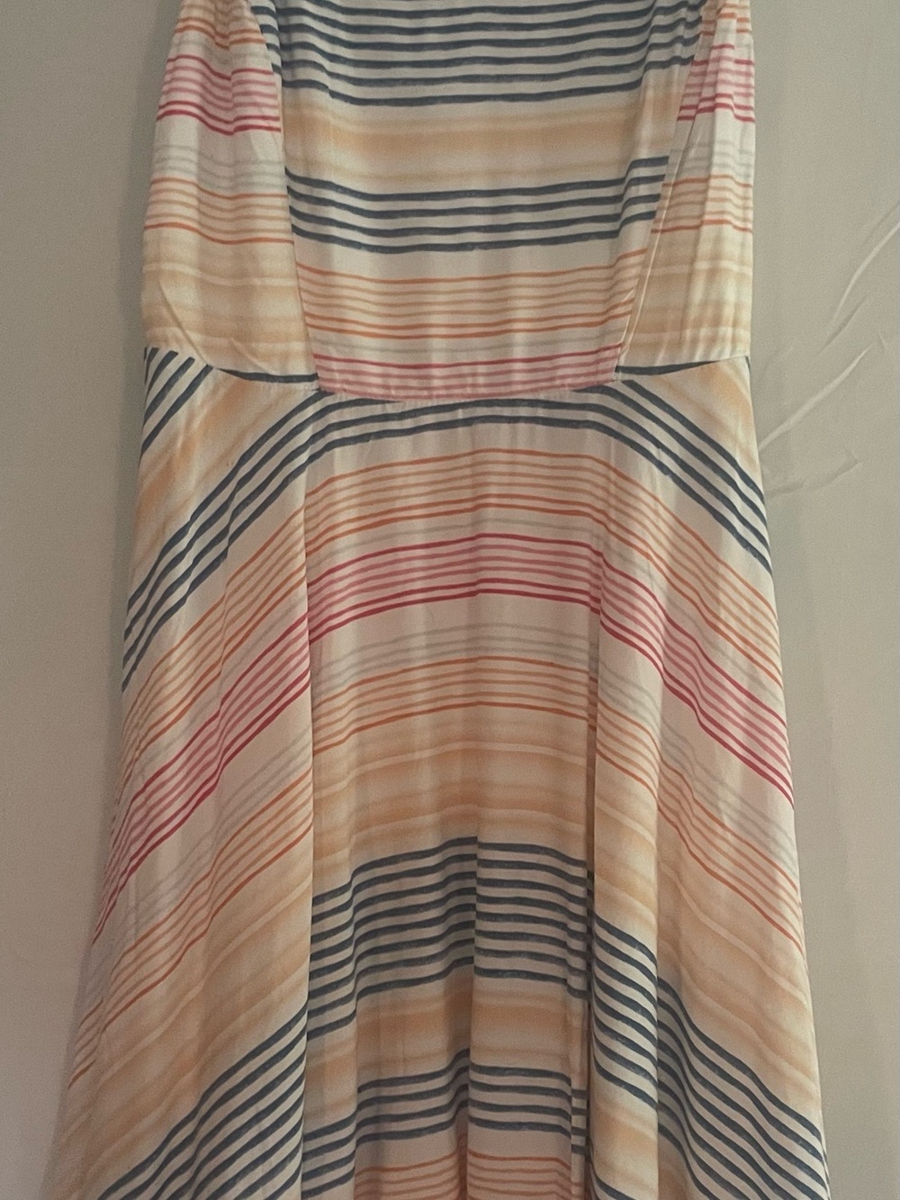 Old Navy Striped Midi Dress in Navy, Coral, and Cream